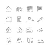 Real estate outline icons vector