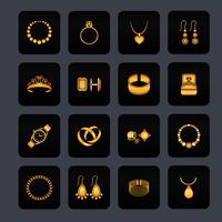 Icono de joyería negro vector