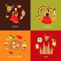 Spain icons composition set vector