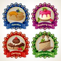 Sweets ribbon banners vector