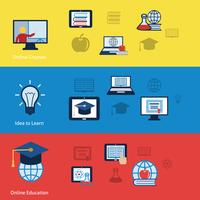 Online education banners vector
