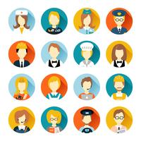 Profession avatar on circles vector