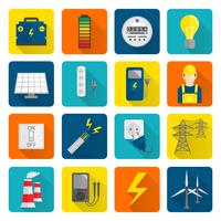 Electricity Energy Icons Set vector