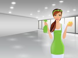 Woman cleaners portrait vector