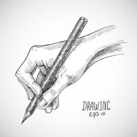 Sketch hand pencil vector