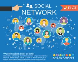 Social network concept template vector