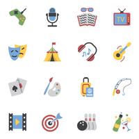 Entertainments Icons Flat vector