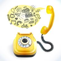Telephone old doodle vector