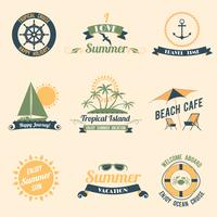 Summer sea retro labels vector