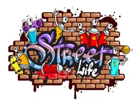 Graffiti word characters composition vector