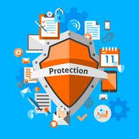 Concepto de protección de datos vector