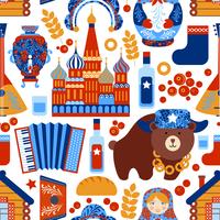 Russia travel seamless pattern vector
