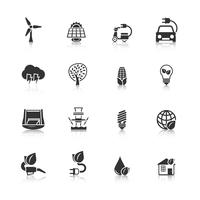 Eco energy icons set vector