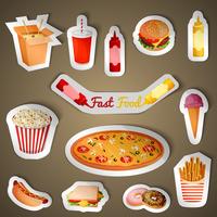 Fast food stickers vector
