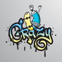 Graffiti word character print vector