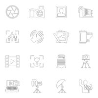 Photography icons outline vector
