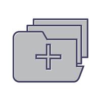 Icono de línea de carpeta médica llena vector