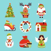 Christmas icons set vector