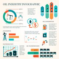 Oil production infographics vector