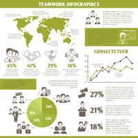 Infografía de negocios de trabajo en equipo vector