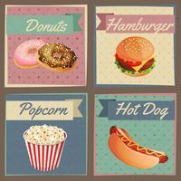 Fast food menu cards vector