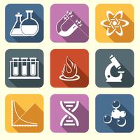 Physics science icons flat vector