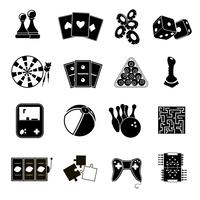 Game icons set black vector