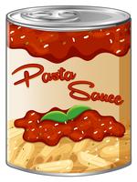 Pasta in aluminum can vector