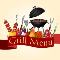 Bbq grill background vector