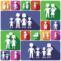 Family icons set flat vector