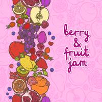 Fruits and berries border vertical vector