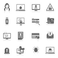 Hacker iconos negros vector