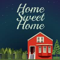 Home sweet home at night vector