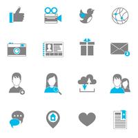 Social icons flat set vector