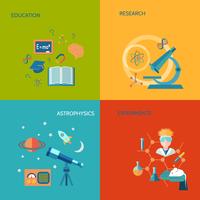 Science and research flat vector