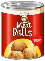 Meat balls in aluminum can vector