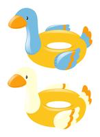 Anillos de natación en forma de pato. vector