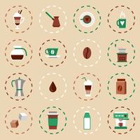 Coffee Flat Icons Set