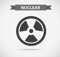 Nuclear icon in grayscale vector