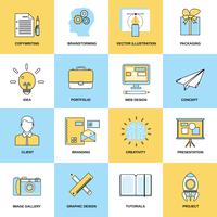 Advertising Flat Line Icons vector