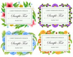 Card template design with flower borders vector