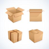 Iconos de caja y paquete vector