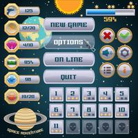 Space game interface design vector