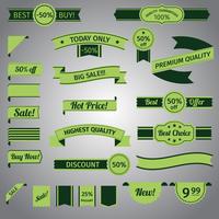 Discount retro ribbon green set