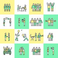 Friends icons flat line vector