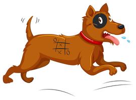 Perro con cuerpo pintado huyendo. vector