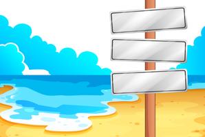 Empty signboards at the beach vector