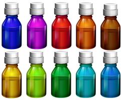 Colourful medicine bottles vector