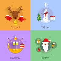 Christmas flat set vector