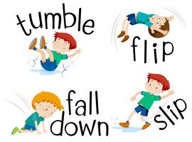 Boy flipping and falling down vector